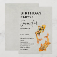 Aniversário do Peixe Koi, na moda Dourado