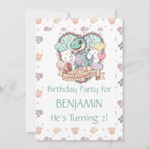 Convite Aniversário do Pequeno Dinossauro Personalizado