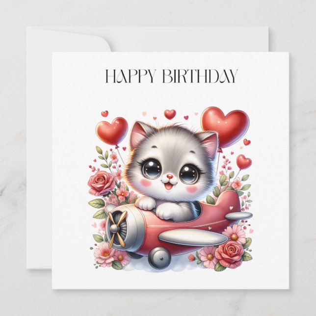 Convite Aniversário do Piloto de Gatinhos (Frente)