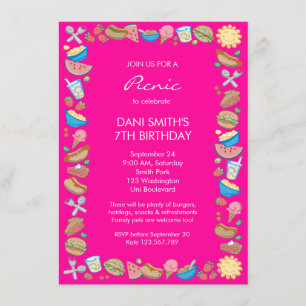 Convite Aniversário do Piquenique Rosa
