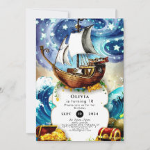 Aniversário do Pirata de Barcos para Crianças