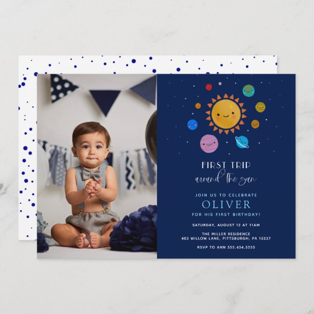 Convite Aniversário do Planeta Primeira Viagem em Torno do (Frente/Verso)
