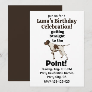 Convite Aniversário do Pointer Inglês: Vá Direto ao Ponto