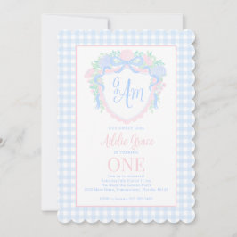 Convite Aniversário do Primeiro Aniversário do Crest de Aq