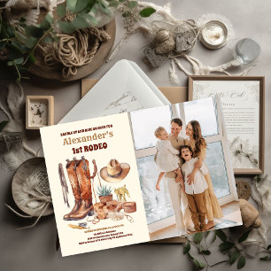 Convite Aniversário do Primeiro Rodeo do Cowboy Ocidental