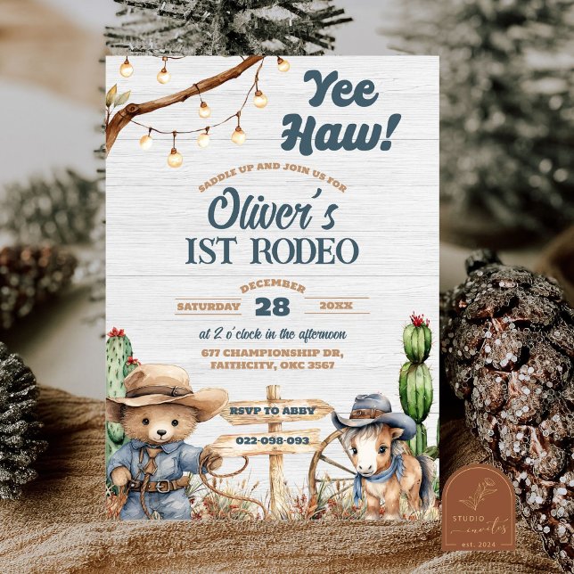 Convite Aniversário do Primeiro Rodeo do Urso do Oeste Yee (Criador carregado)