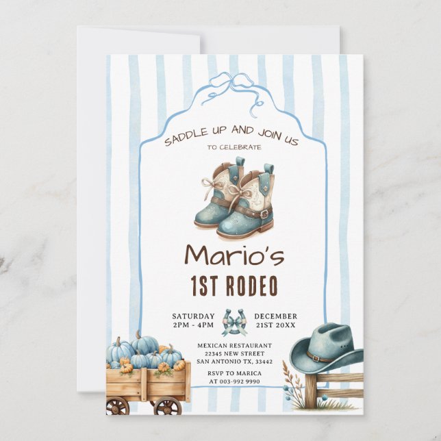 Convite Aniversário do Primeiro Rodeo Pumpkin (Frente)