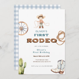 Convite Aniversário do Primeiro Rodeo Western Baby Boy