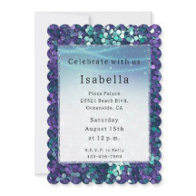 Aniversário do Purple Aqua Sparkle Glitzy Sereia