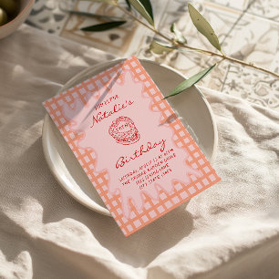 Convite Aniversário do Quinto Frame de Onda de Coquete Des