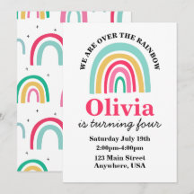 Aniversário do Rainbow com cores brilhantes