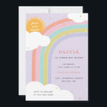 Convite Aniversário do Rainbow, Sun e Clouds Kid<br><div class="desc">Um convite de aniversário infantil para a festa do Rainbow.</div>