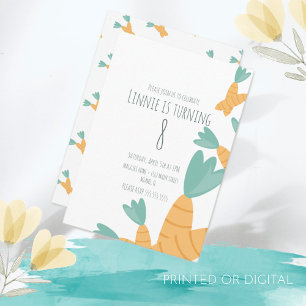 Convite Aniversário do Ramo de Cenoura de Páscoa