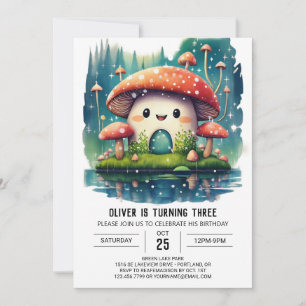 Convite Aniversário do Reino Mushroom Editável