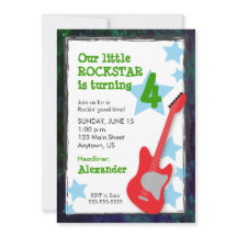 Aniversário do Rockstar Boy do Violão Vermelho