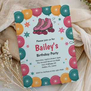 Convite Aniversário do Roller Retro