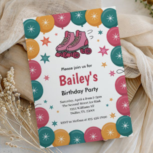 Convite Aniversário do Roller Retro