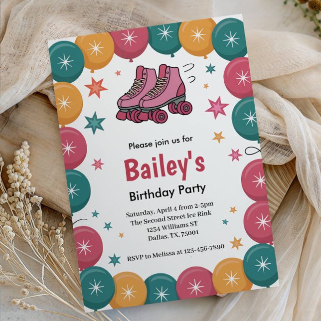 Convite Aniversário do Roller Retro (Criador carregado)