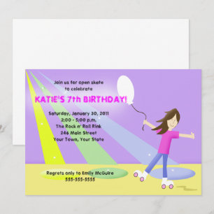 Convite Aniversário do Rollerskating 5x7 do SKATE de ROLO