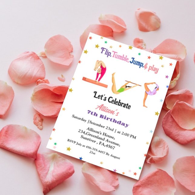 Convite Aniversário do sacudir de miúda saltar e jogar gin (Criador carregado)