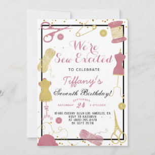 Convite Aniversário do Sew Ing Animado