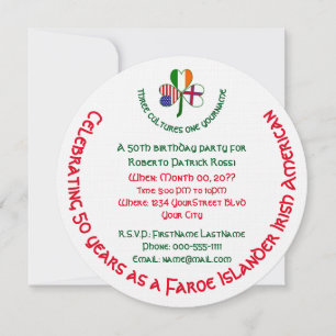 Convite Aniversário do Shamrock de Irlandês das Ilhas Faro