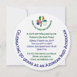 Convite Aniversário do Shamrock Irlandês Americano Azorean