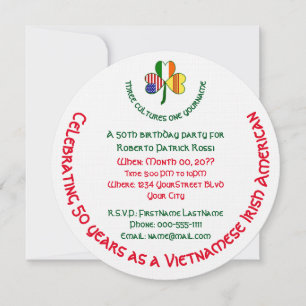 Convite Aniversário do Shamrock Irlandês Irlandês Vietnami