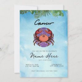 Convite Aniversário do Signo de Câncer