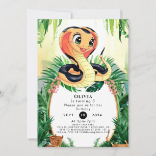 Convite Aniversário do Simples Répteis Cobra