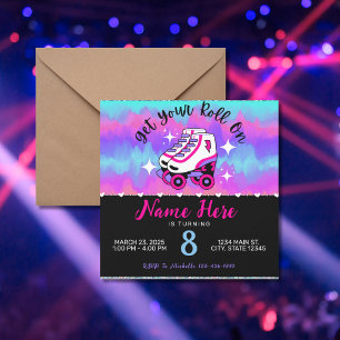 Convite Aniversário do Skate Roxo Rosa