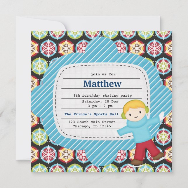Convite Aniversário do Skating (Boy) (Frente)
