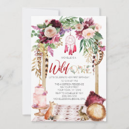 Convite Aniversário do Sonho de Boho Dourado Rosa