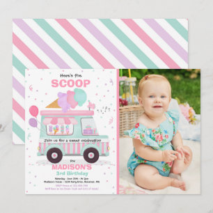 Convite Aniversário do Sorvete de Festa de aniversário d