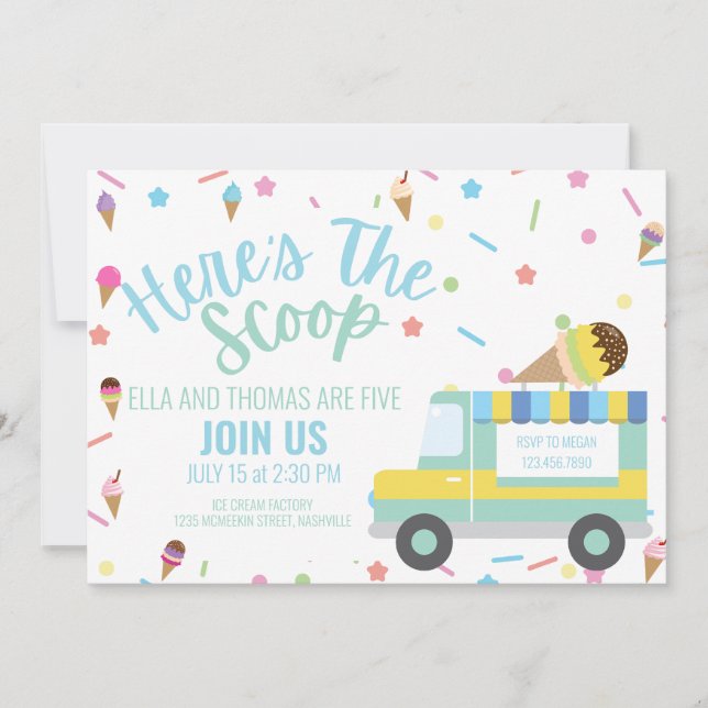 Convite Aniversário do sorvete Irmão (Frente)