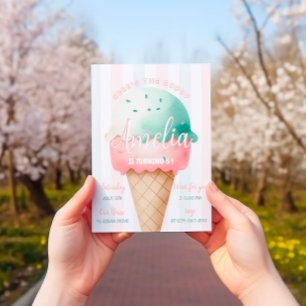 Convite Aniversário do Sorvete Rosa