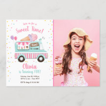 Aniversário do Sorvete Truck Horário Rosa