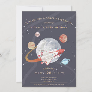 Convite Aniversário do Space Adventure Boy