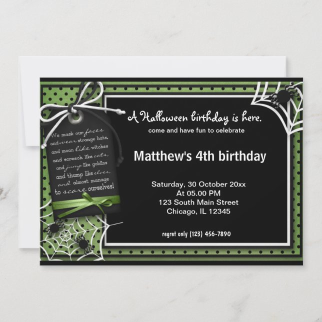 Convite Aniversário do Spider Halloween (Frente)