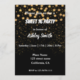 Convite Aniversário do Star Starry Overlay