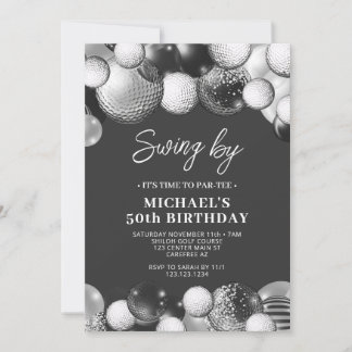 Convite Aniversário do Swing de Golfe Masculino