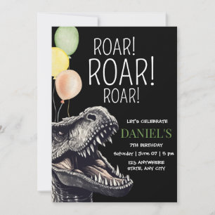 Convite Aniversário do T-Rex de Aventura Jurássica do Dino