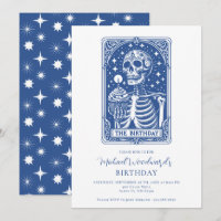 Aniversário do Tarot Esqueleto Azul