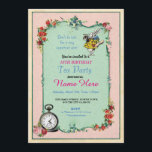 Convite Aniversário do Tea Party 18 Alice no País das Mara<br><div class="desc">Alice floral elegante no Convite de festas de Chá de Wonderland. Perfeito para uma Festa de aniversário,  Chá de panela,  Festa de Bacherlorette,  Festa Hen,  etc.,  MUDE SIMPLESMENTE O TEXTO PARA CONFIAR COM SUA FESTA. impressão incluído.</div>