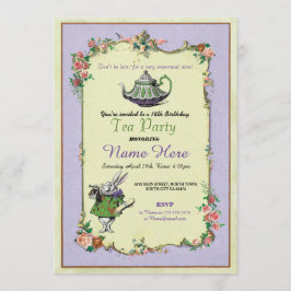 Convite Aniversário do Tea Party Alice no País das Maravil