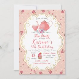 Convite Aniversário do Tea Party. Chá de fraldas do Tea Pa