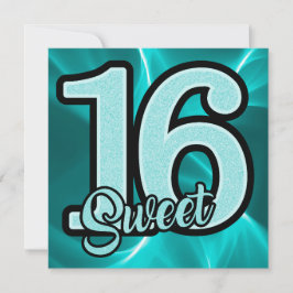 Convite Aniversário do Teal Sweet 16