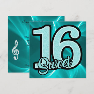 Convite Aniversário do Teal Sweet 16