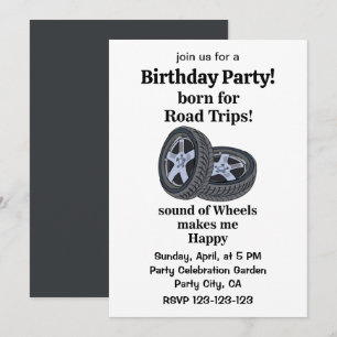 Convite Aniversário do Técnico de Pneus de Roda de Carro