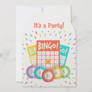 Convite Aniversário do Tema Bingo da Era Personalizada